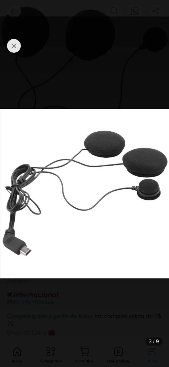 Fone para comunicador capacete moto - Foto 3