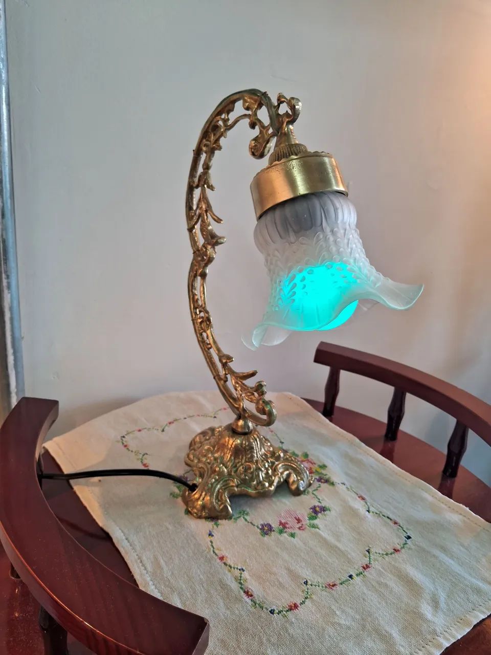 Abajur vintage em bronze maciço  - Foto 3