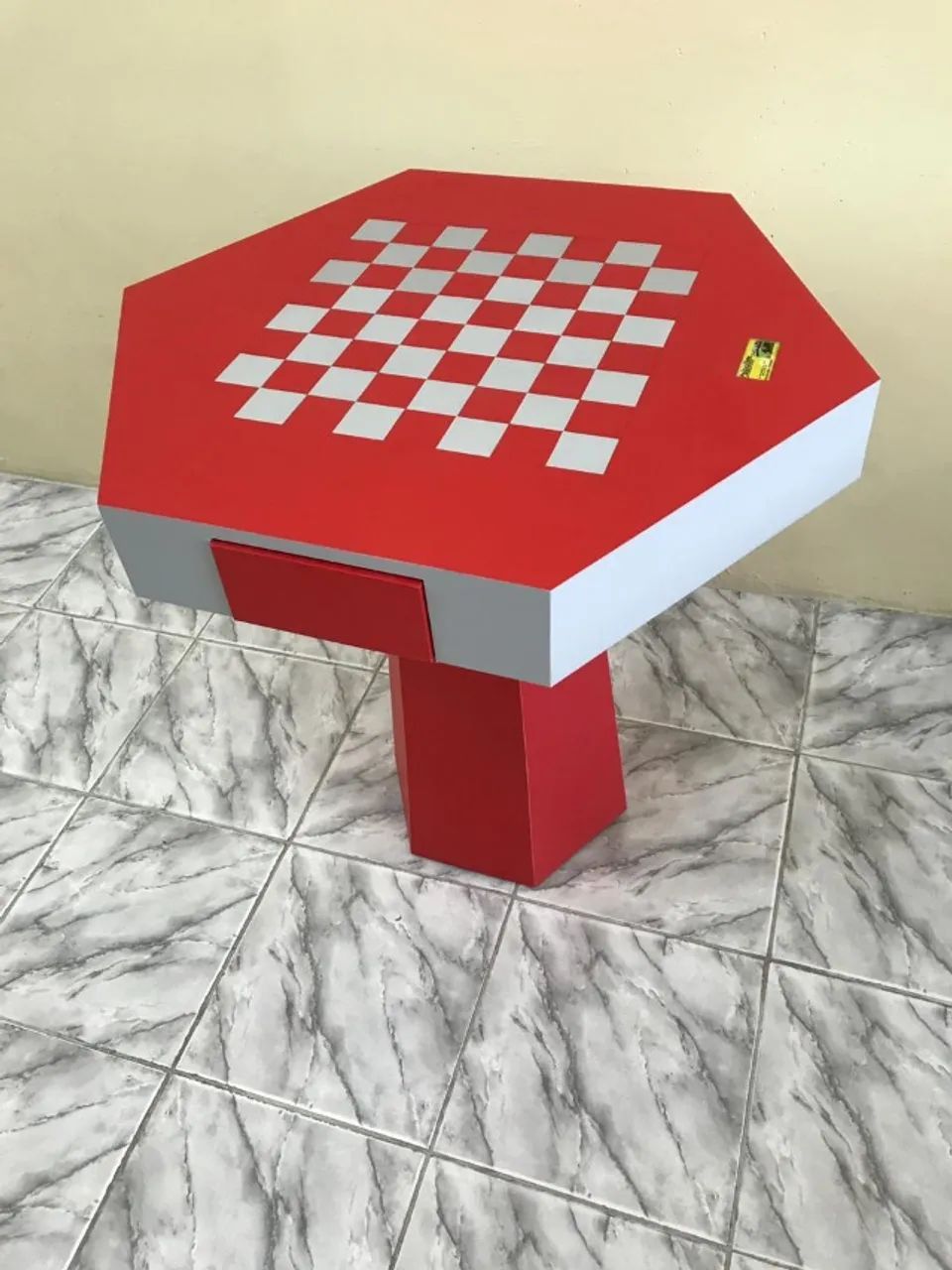 Mesa de Jogo Dama e Xadrez em Madeira - BrinqueLazer - Foto 4