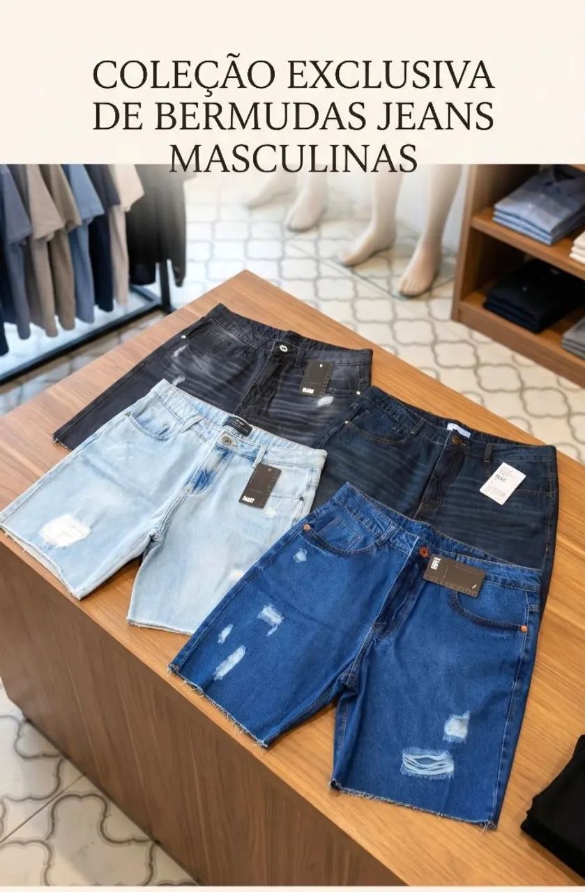 Bermuda jeans masculina  - Foto 3