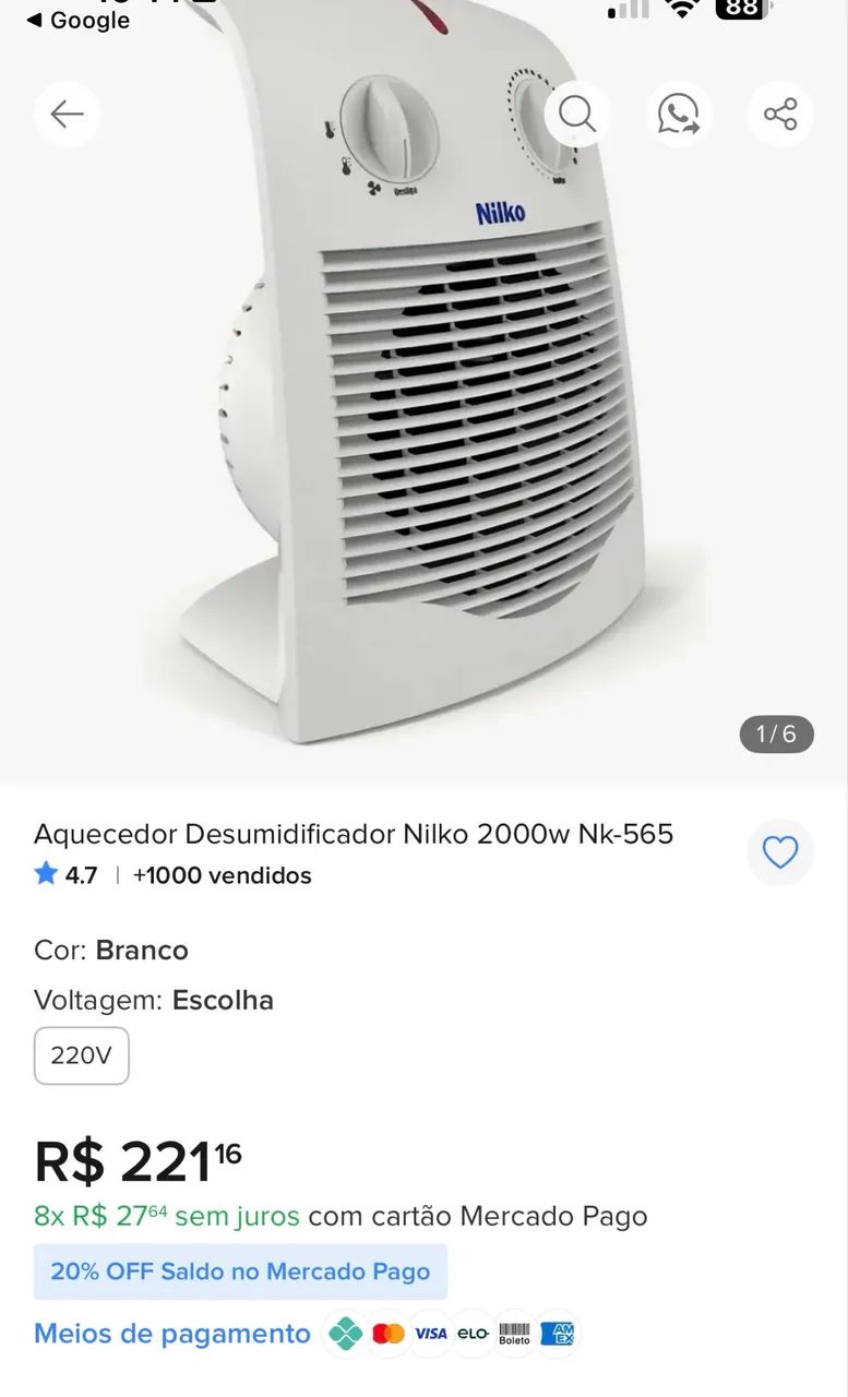  Aquecedor e Desumidificador Nilko NK565  - Foto 3