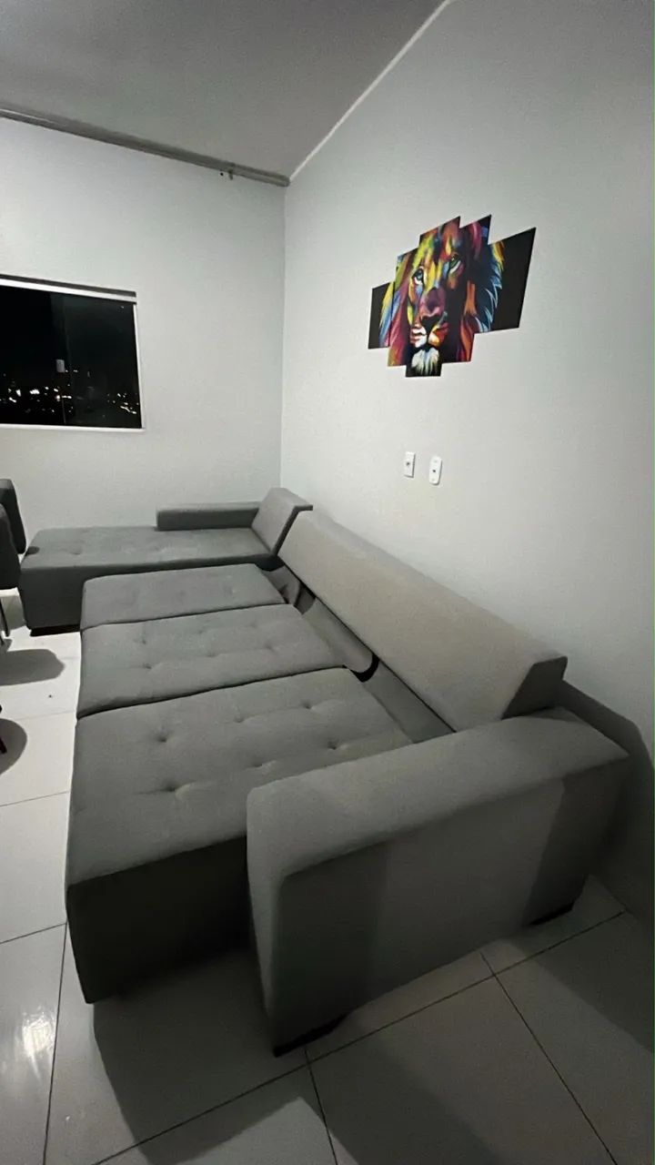 Sofá 3 metros cinza  - Foto 2