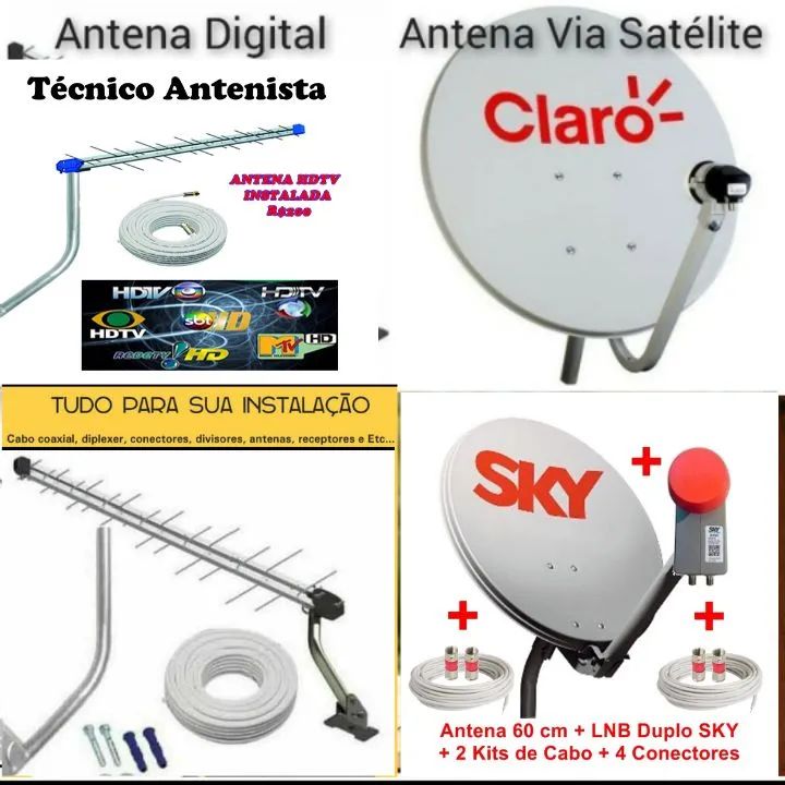 Antena Digital ou Satélite Instalada 