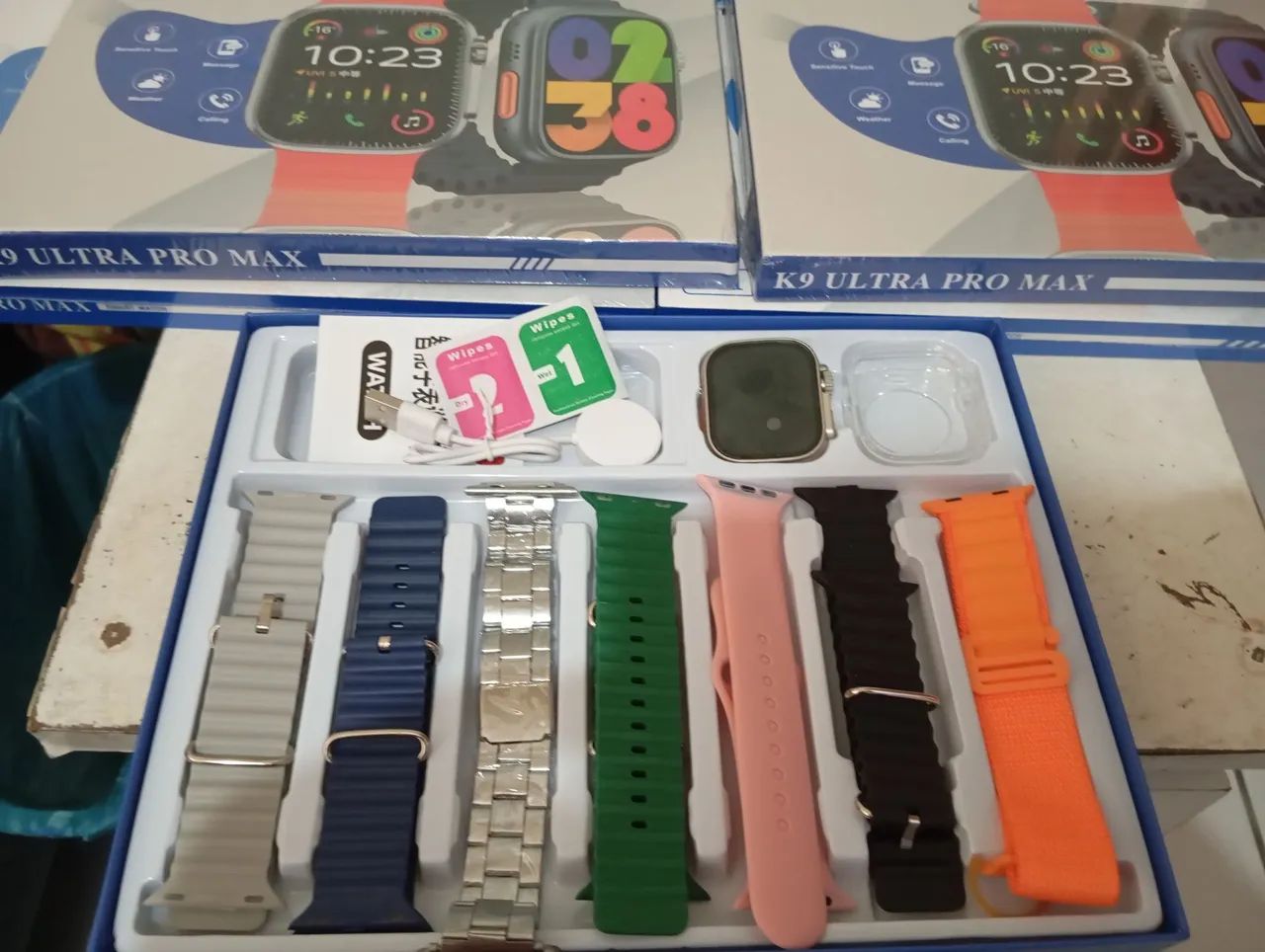 Novo Smart Watch K9 Ultra Pro Max Seri 10 49mm com 7 Pulseiras Esporte