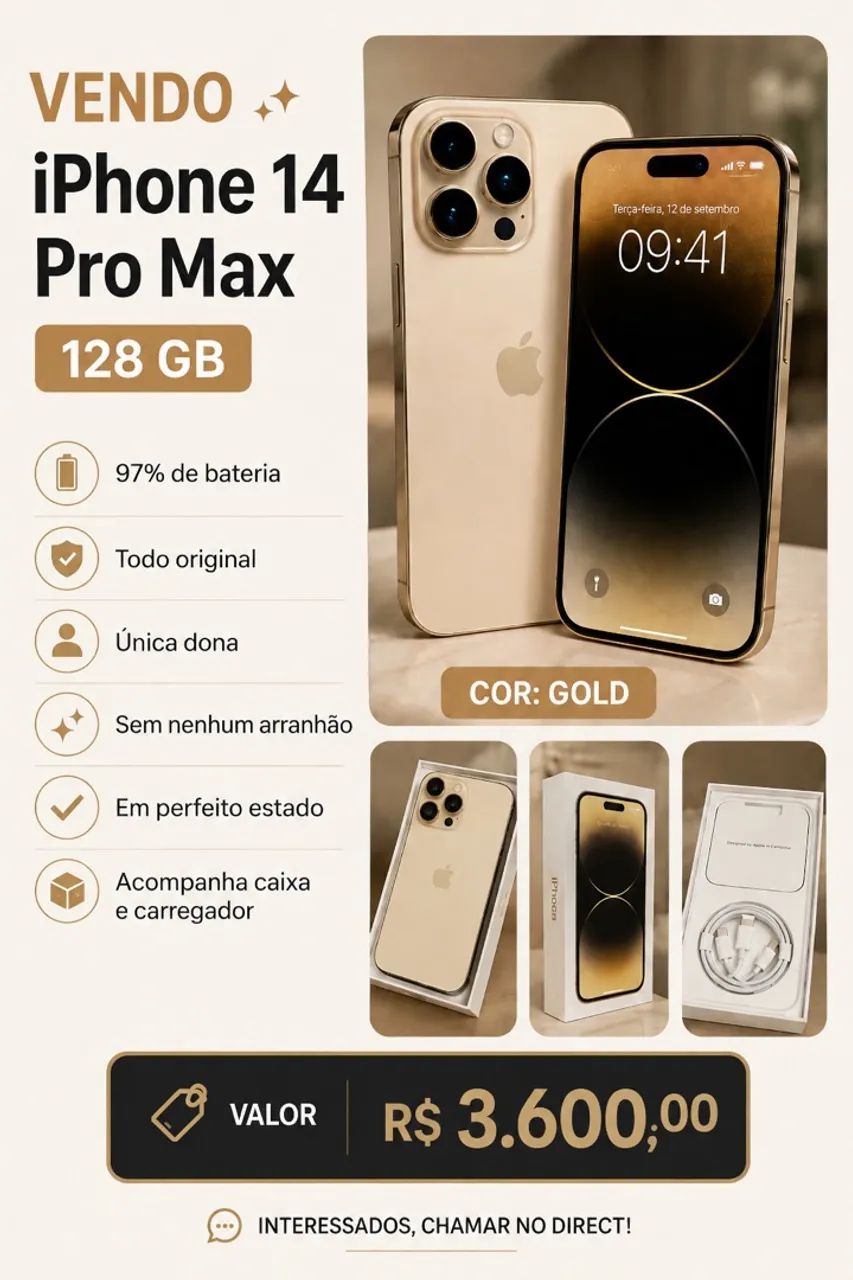 iPhone 14 Pro Max zero - Celulares e Smartphones - Caixa D'Água