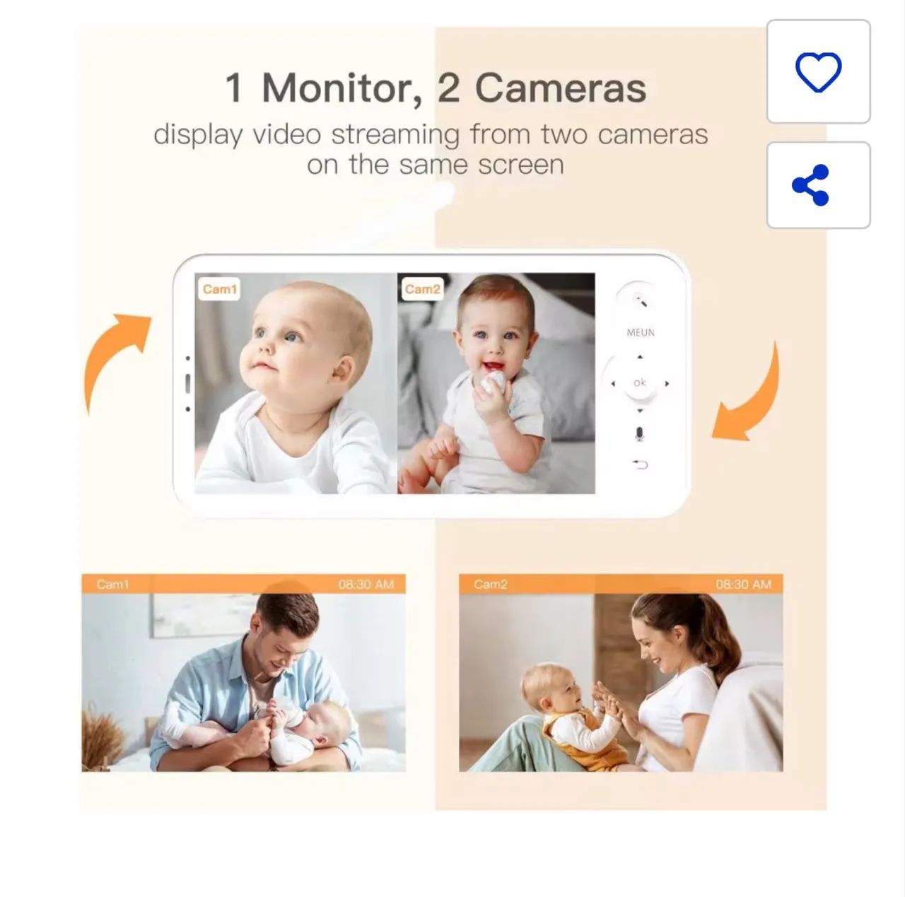 Monitor de Bebê ARENTI com 2 câmeras - Foto 4