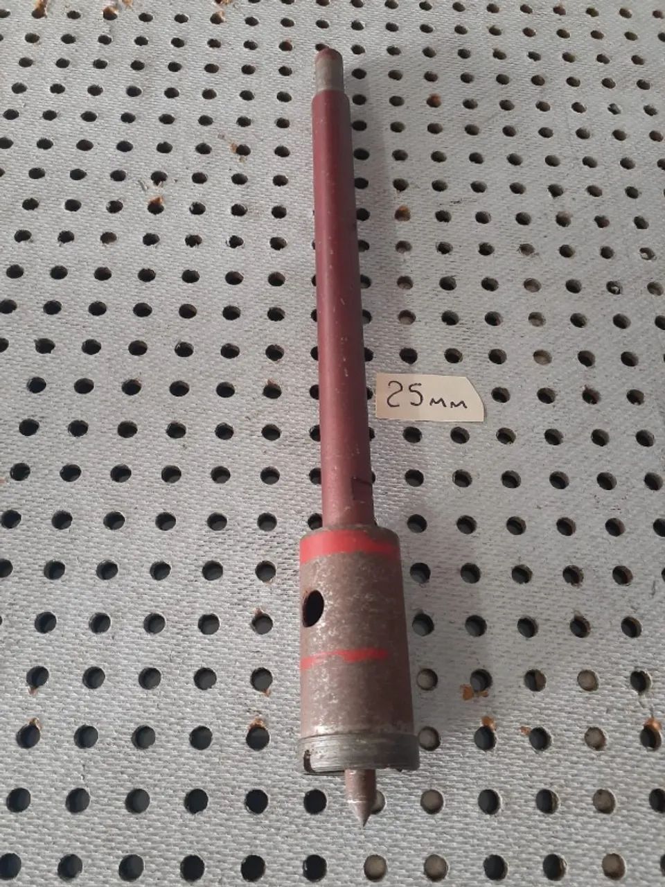  Broca 25mm para vidro com haste e pino guia  