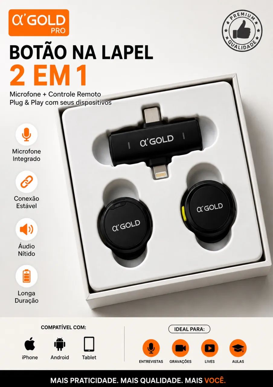 Microfone Lapela GOLD  produto novo e lacrado 