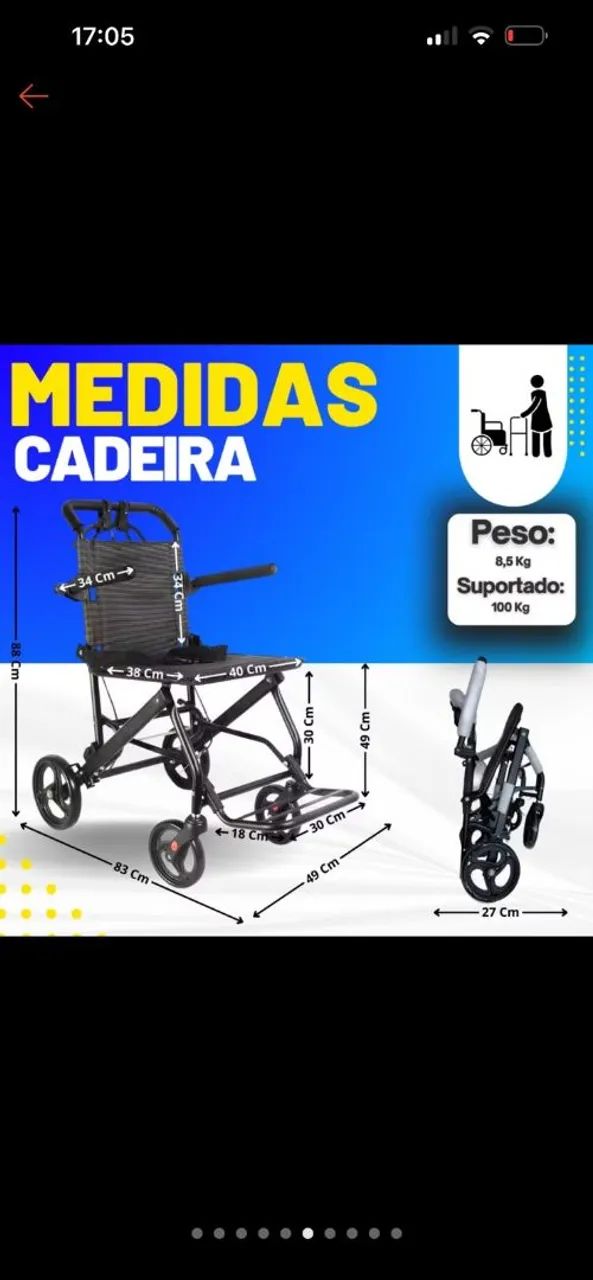 Cadeira de roda compacta - Foto 2