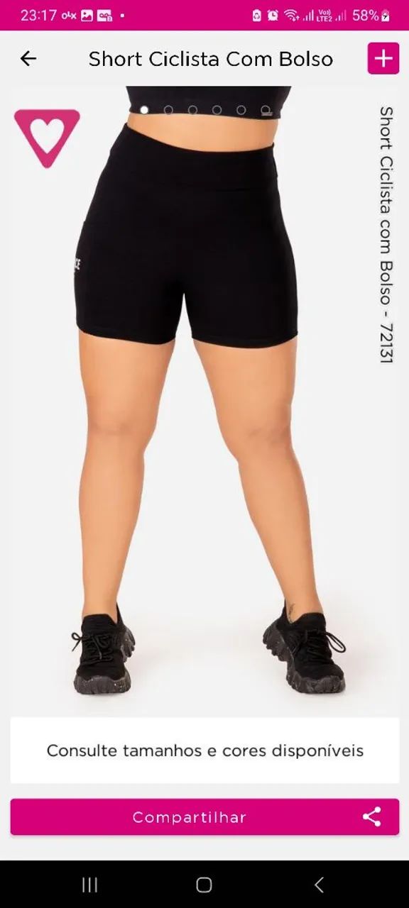 Short Ciclista Com Bolso - Romance