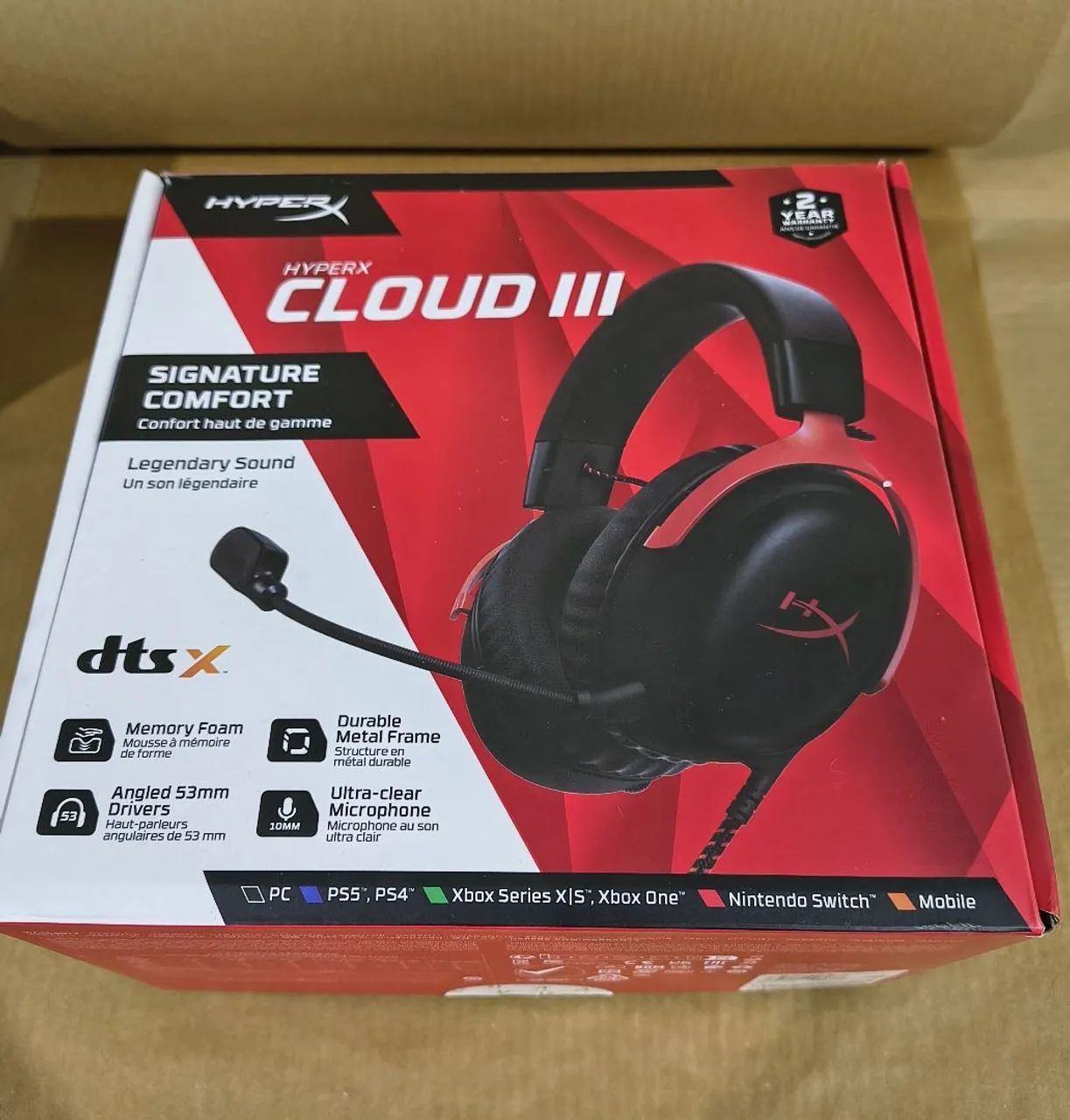 headset HyperX Cloud 3 semi novo sem marcas de uso 