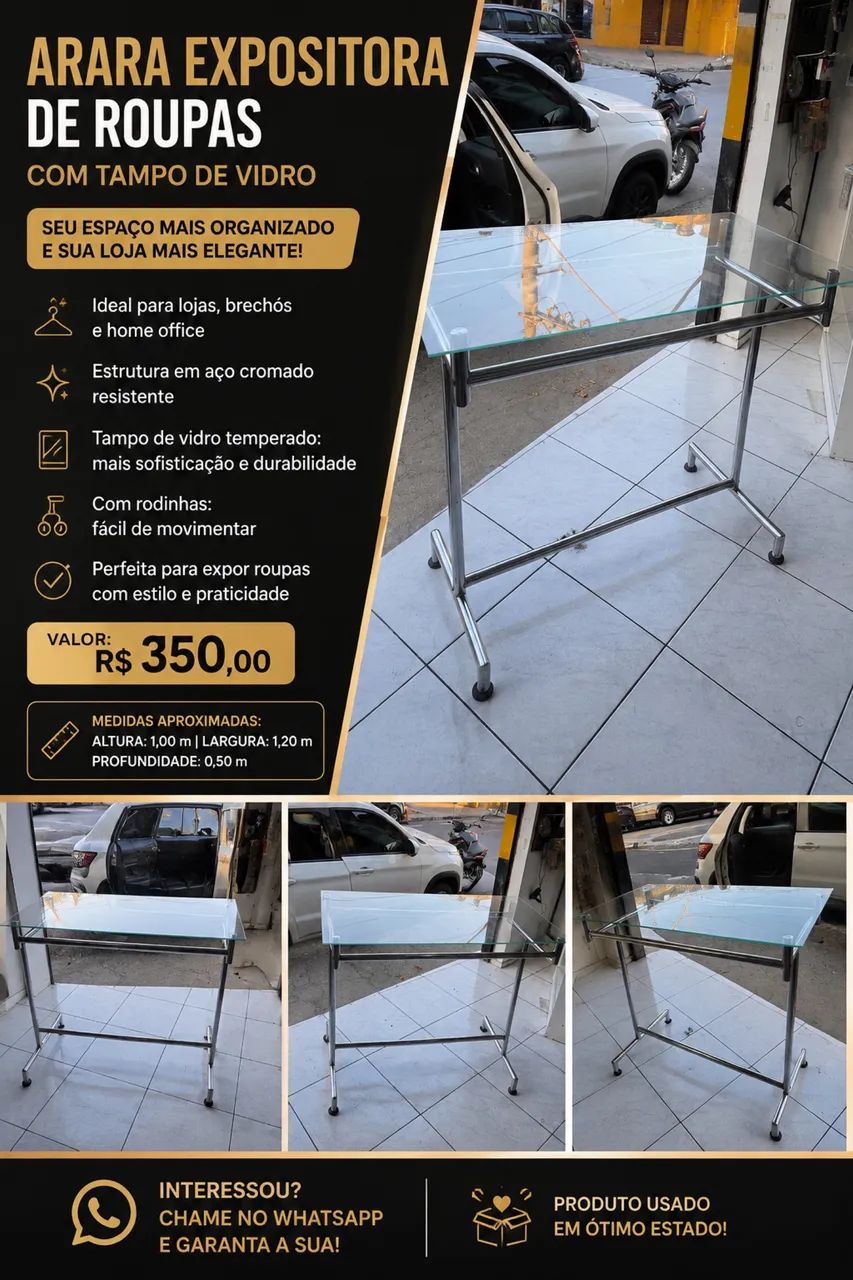 Arara expositora de roupas 