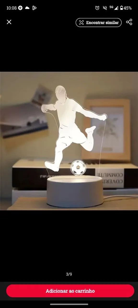Luminária led golaço neymar
