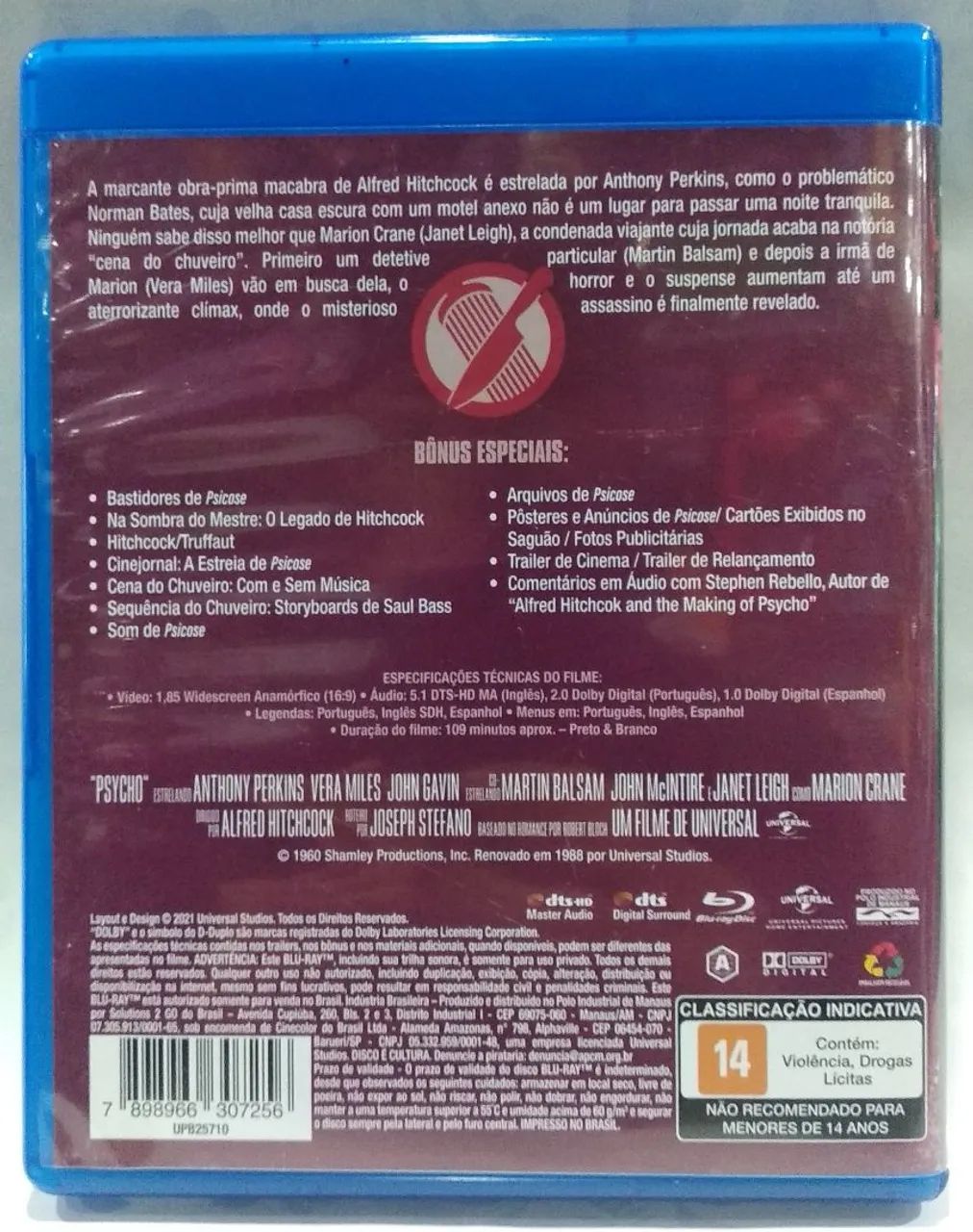 Blu Ray Psicose 1960 Alfred Hitchcock c/luva - Foto 4