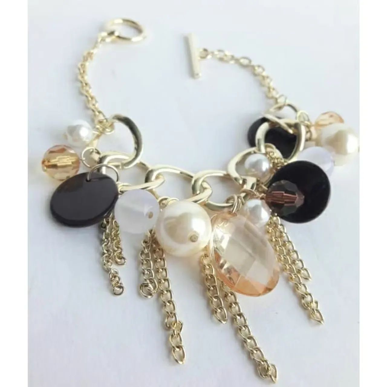 Pulseira claire's original importada folheada a ouro com pérolas  - Foto 3