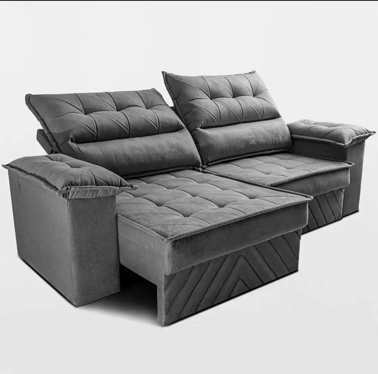 Sofá Retrátil 2,40m Molas E Espuma D33 Thunder. Cama Inbox - Foto 3