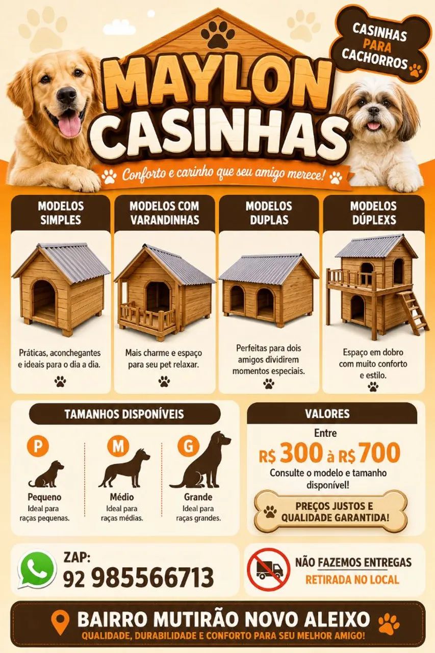 Fazemos casinhas pra pets 