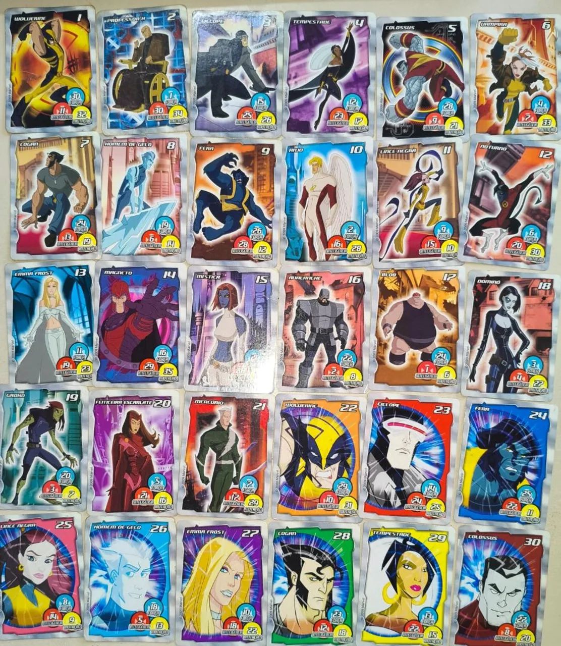 Coleção completa cards Xman Elmachips