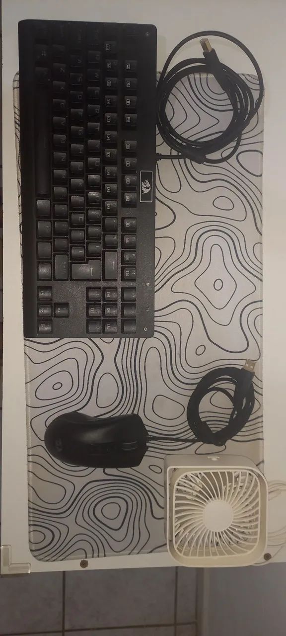 Kit Red Dragon com caixa mause e teclado mecânico com ventilador de PC 