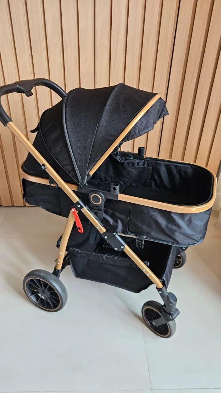 Carrinho de bebê com moisés e bebê conforto - Foto 3