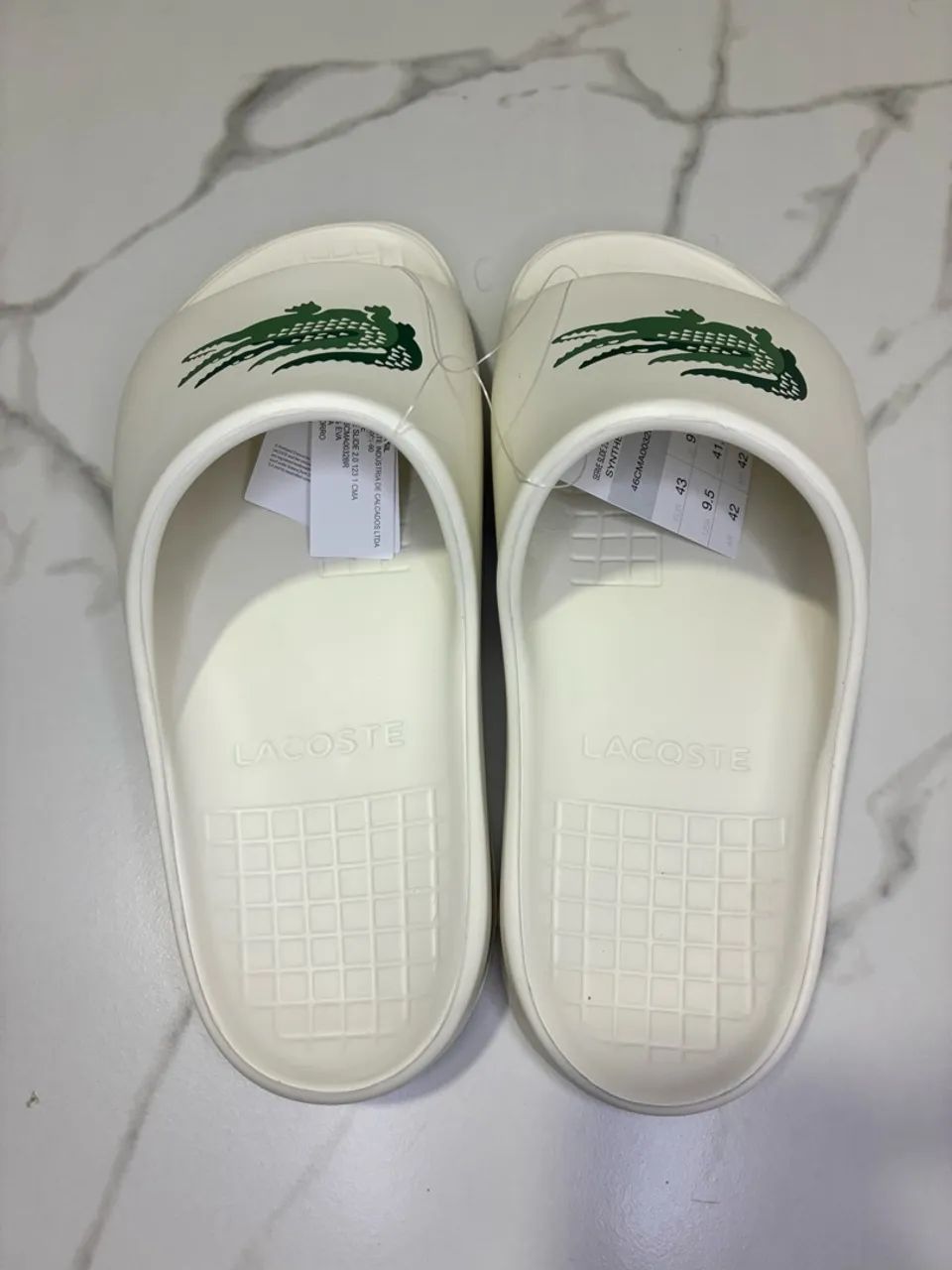 SLIDE LACOSTE BRANCO Chinelo - Foto 2