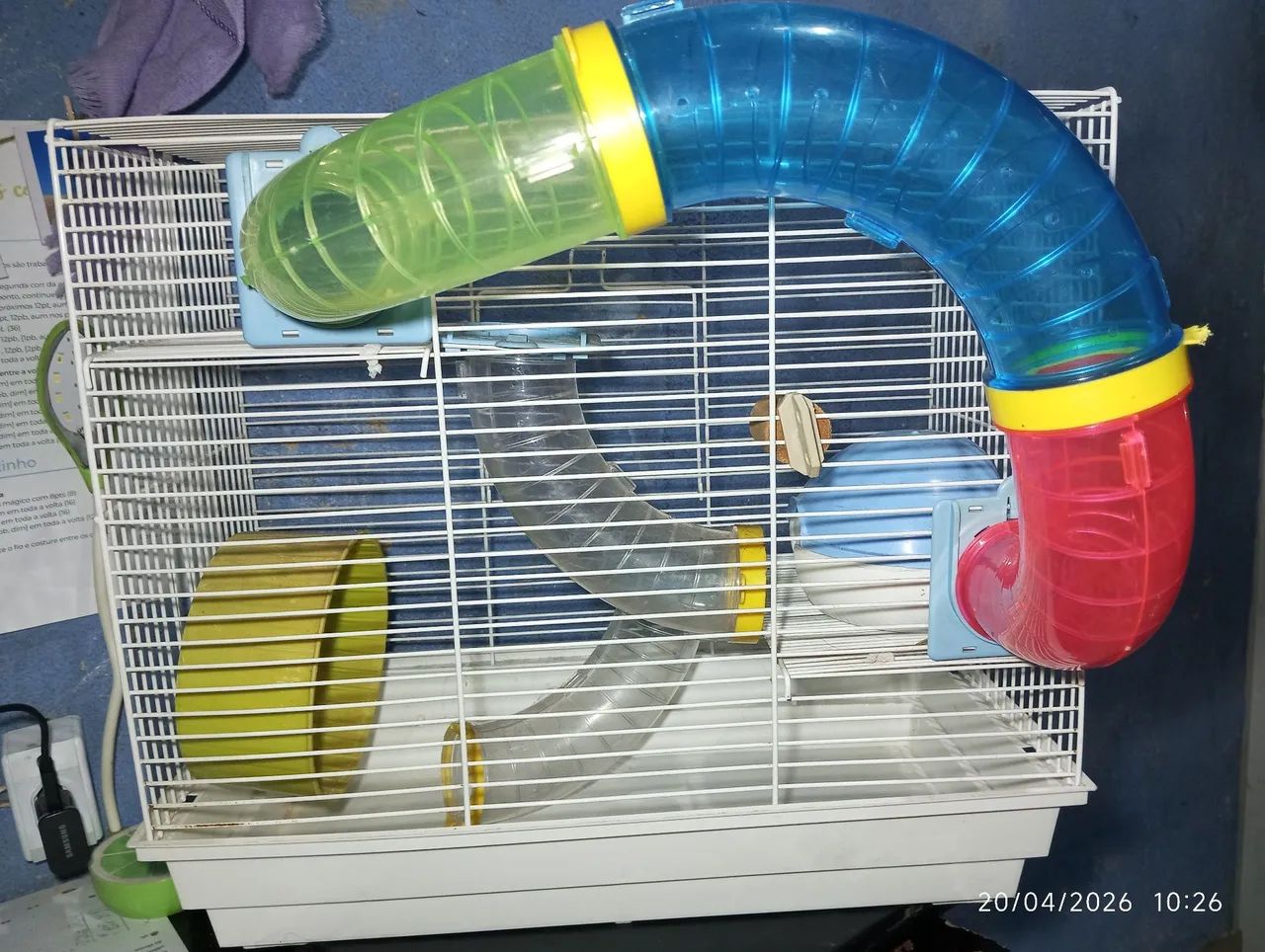 Gaiola para hamster usada, acessórios e ração  - Foto 2