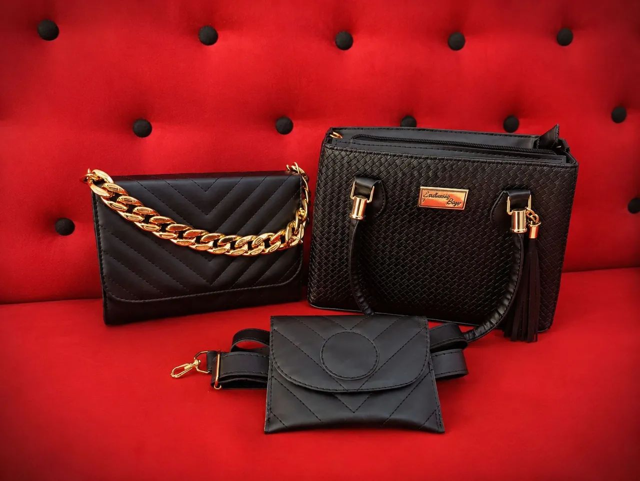 Bolsa feminina Kit com 3 *Nova Lacrada*