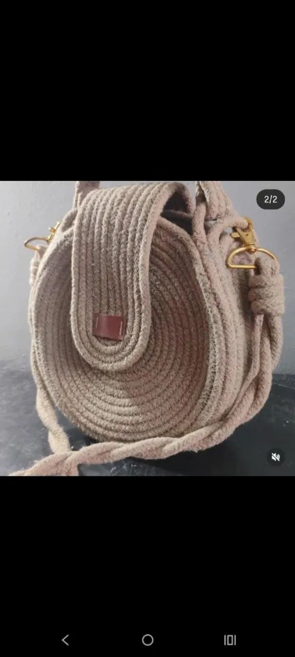 Bolsa de corda de algodão artesanal! - Foto 2