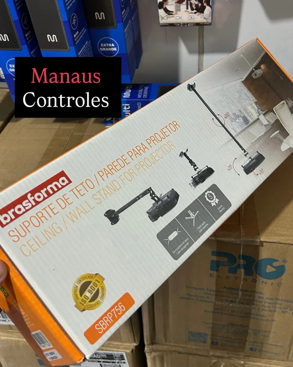 Suporte de Projetor Brasforma para Parede ou Teto 