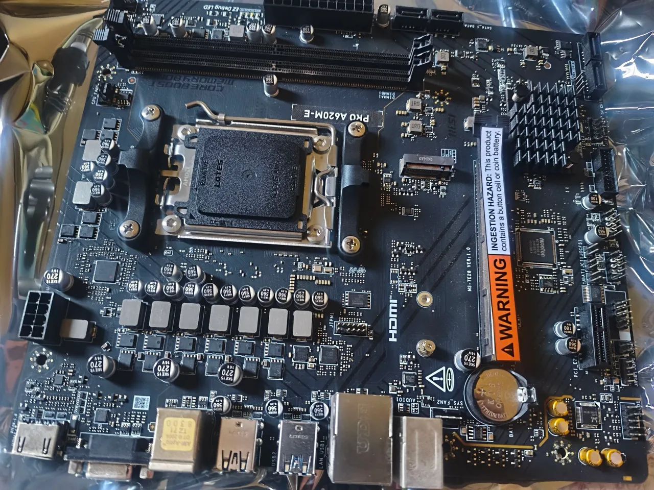 Placa Mãe MSI A620M-E Pro AM5 DDR5 NVMe - Com Caixa Espelho Cabo - Foto 3
