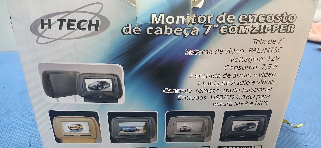 MONITOR DE ENCOSTO DE CABEÇA 7"" COM ZIPPER
