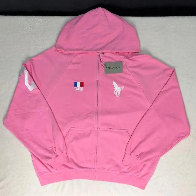  balenciaga rosa polo zip up