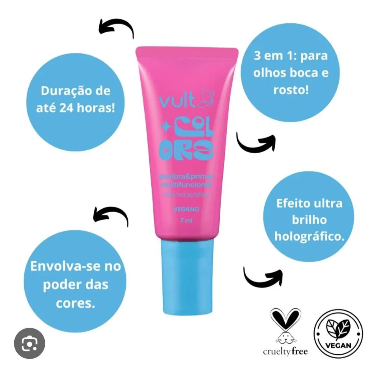 Sombra Primer e Eco Glitter | Make Maquiagem Vult  - Foto 2