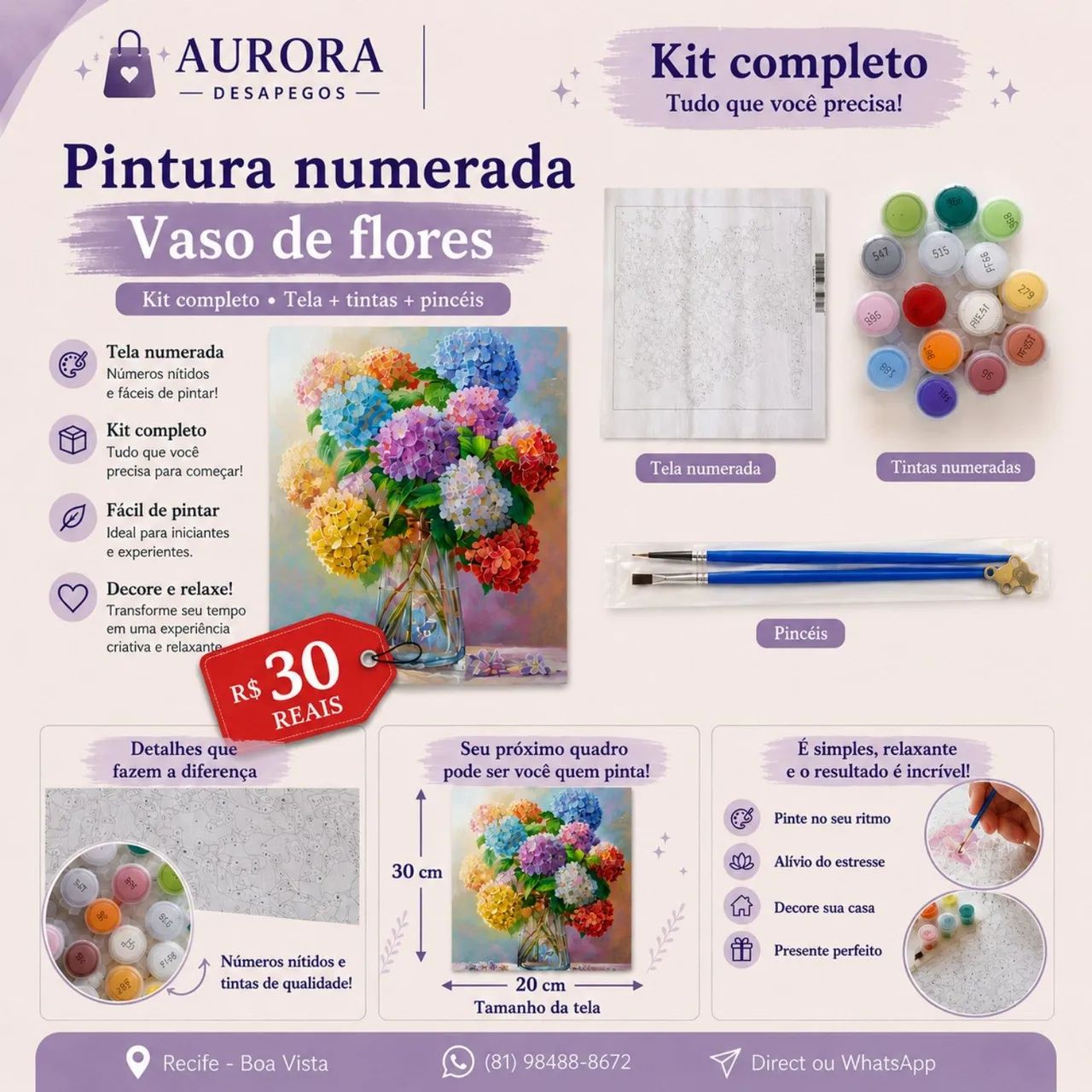 Pintura numerada: Vaso de flores