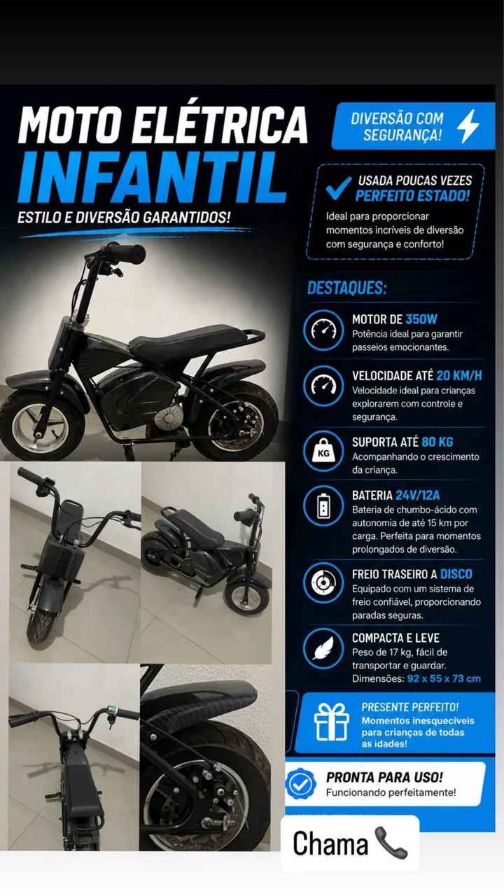 Moto elétrica infantil