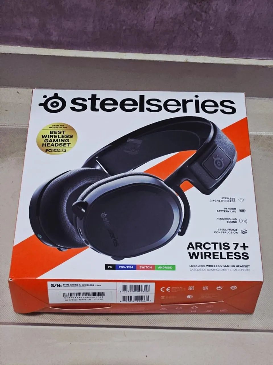 SteelSeries Fone de ouvido Arctis 7+ sem fio para jogos - sem perdas de 2,4 GHz - 30 horas