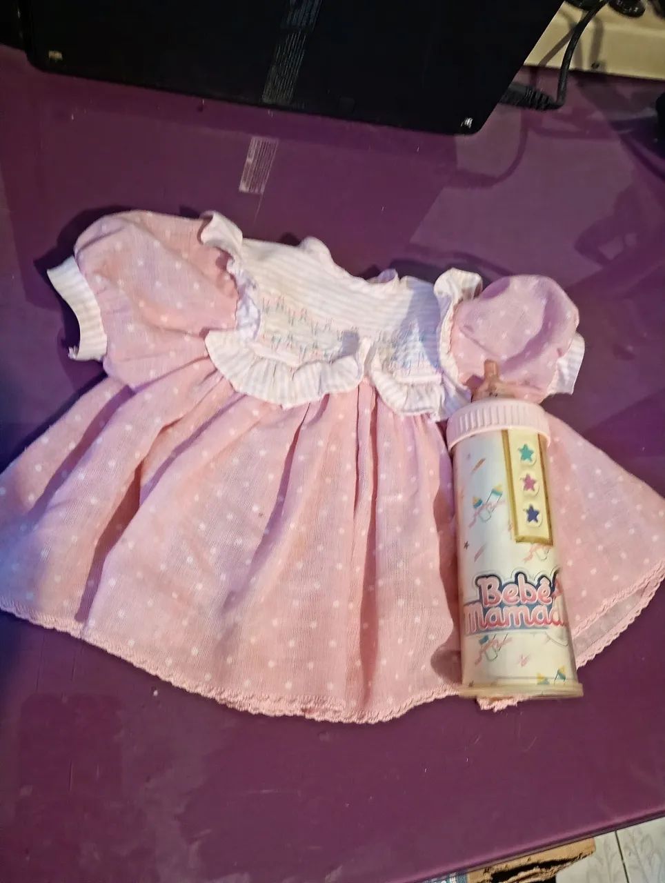 Vestido e mamadeira da boneca mamadinha 