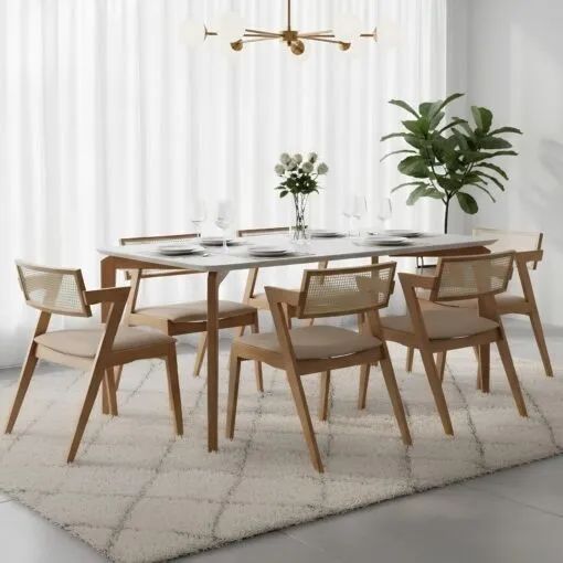 Mesa Roma com 6 cadeiras Zeus - Entrega Rápida 