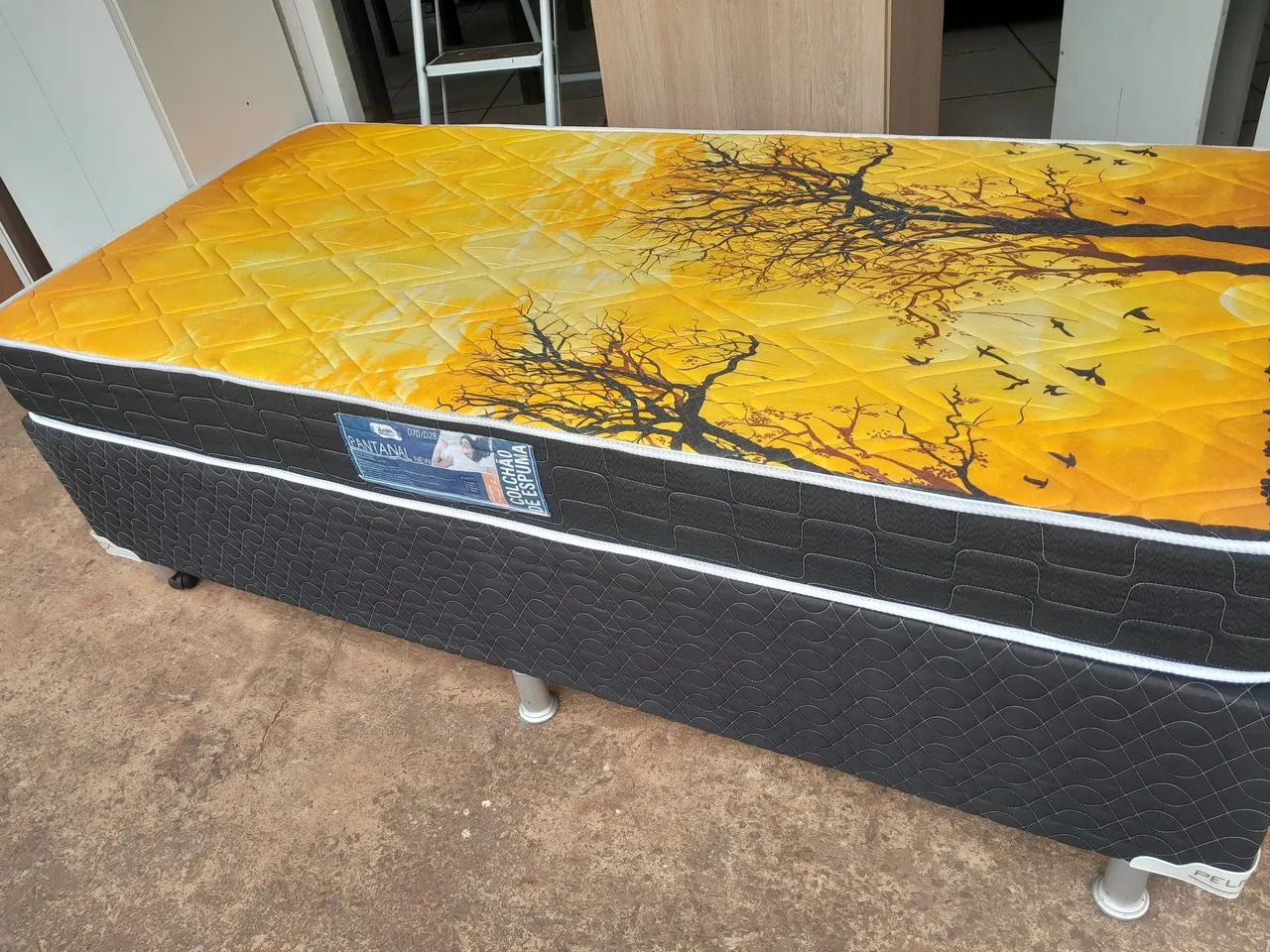 CAMA BOX SOLTEIRO BASE E COLCHÃO 