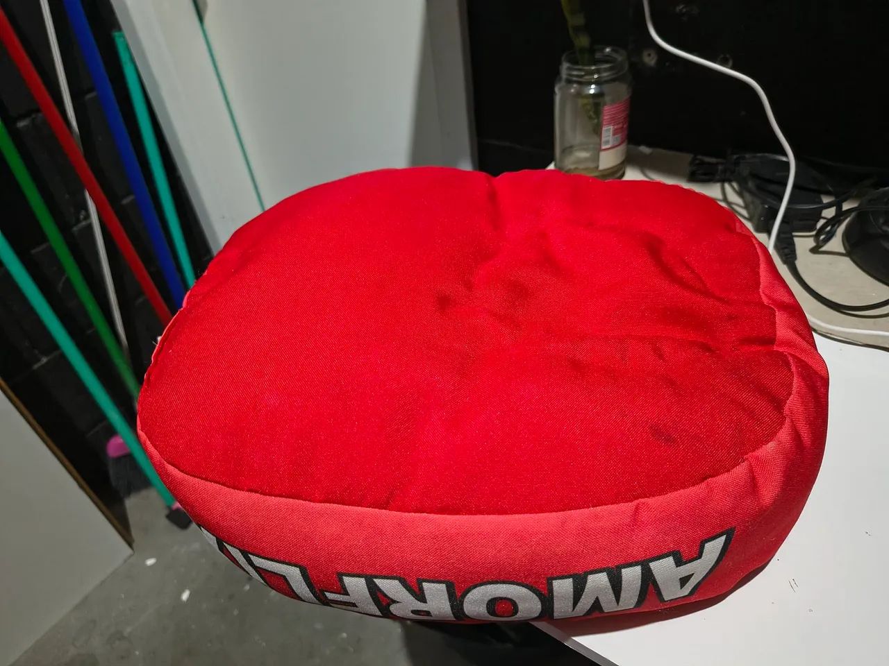 Almofada porta-pipoca vermelha  - Foto 4