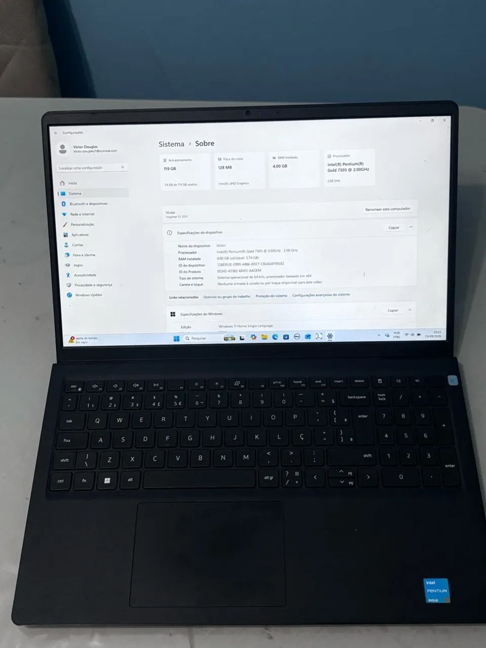 Notebook Dell Inspiron 15 3511 - SSD 128G