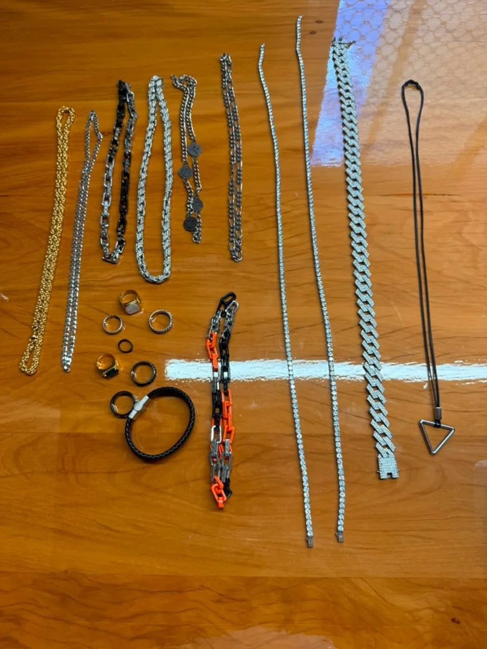 Combo colar anéis e pulseiras masculinas - Foto 2