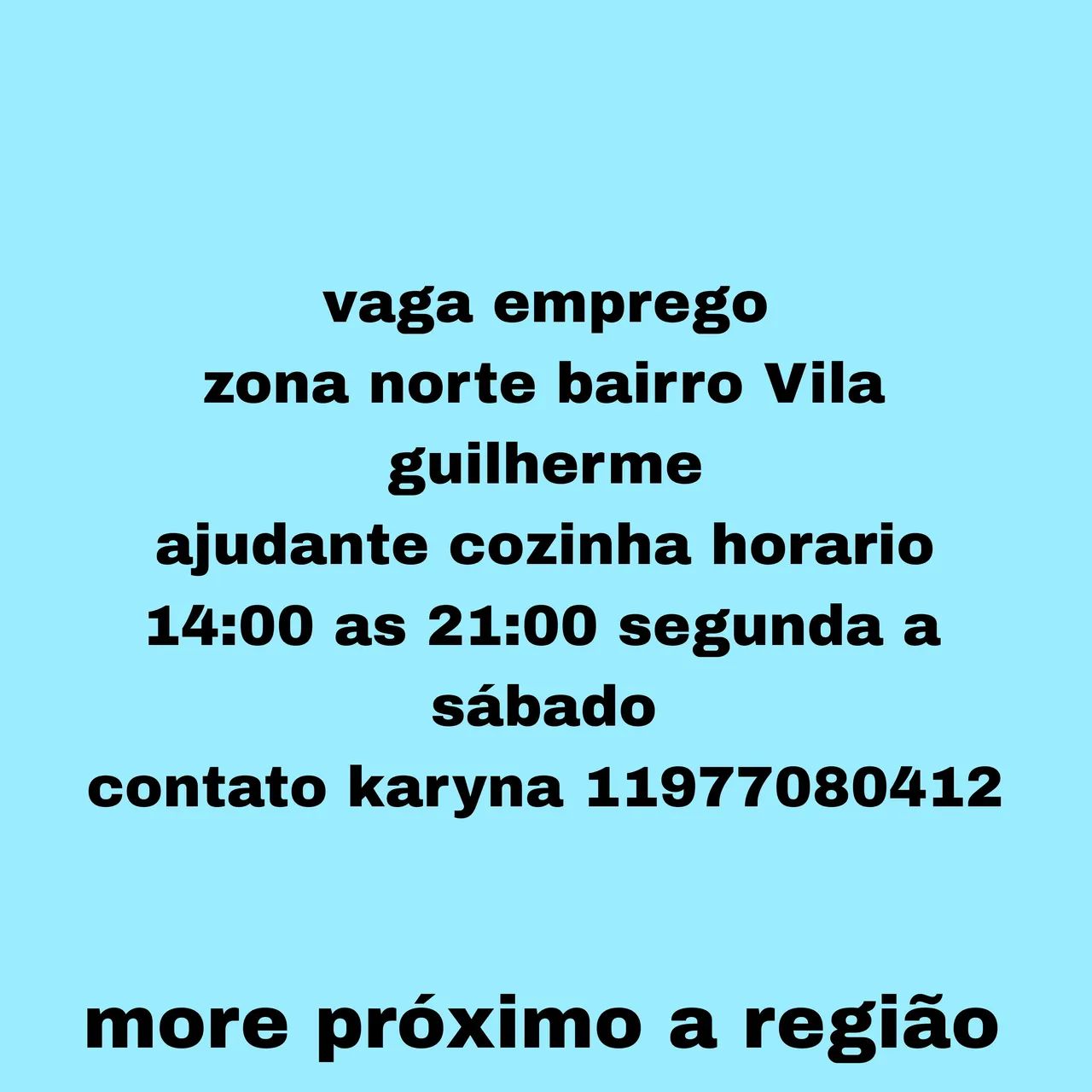 Vaga emprego ajudante cozinha