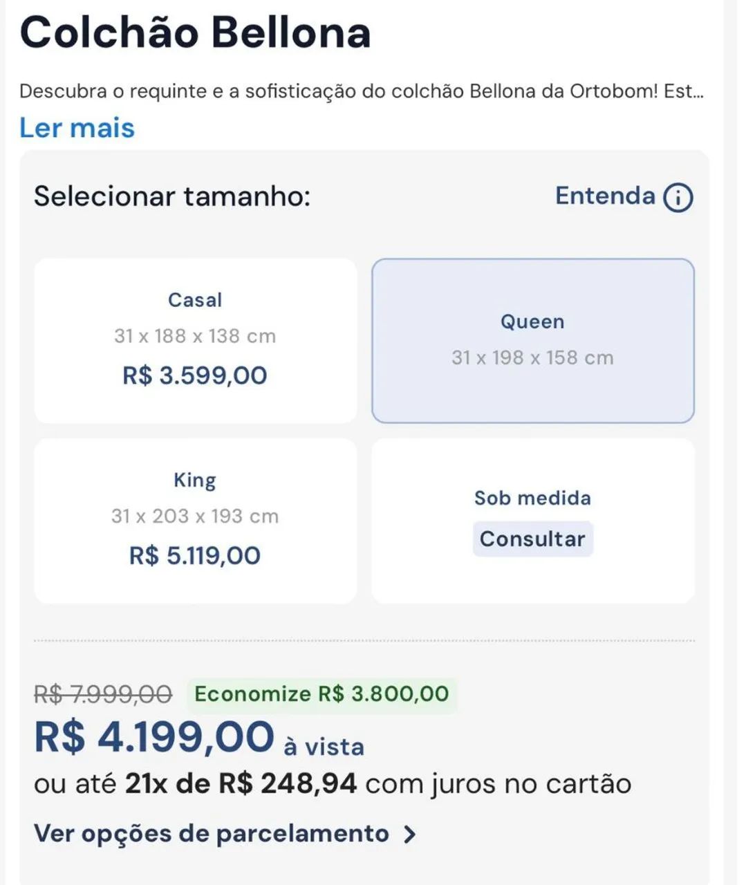 Colchão Bellona Ortobom (Queen) - Foto 3