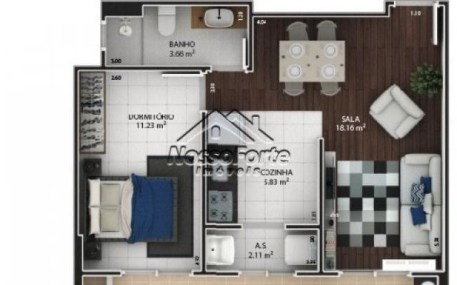 Apartamento Flat no Boqueirão em Praia Grande - Foto 9