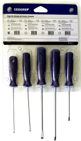 Jogo de Chave de Fenda Philips 5 Peças Gedore