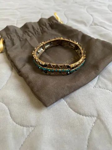 Pulseira dourada com pedras Cláudia Arbex  - Foto 4