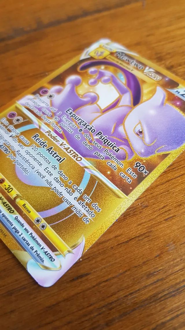 Carta Pokémon Mewtwo V Astro Dourado Coleção Especial Go