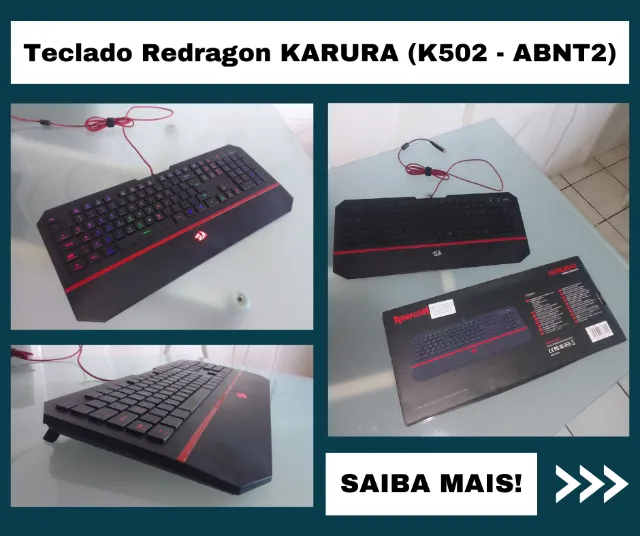 Kit Teclado Headset e Mouse Redragon RGB Teclado Karura 2