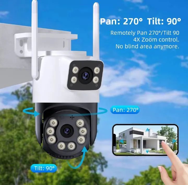 Câmera de segurança Dupla  PTZ Wi-Fi Uso externo - Foto 2